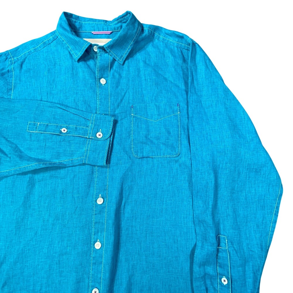 Tommy Bahama Linen Shirt Mens XL Sea Glass Breezer Blue Rivera Long Sleeve NEW *